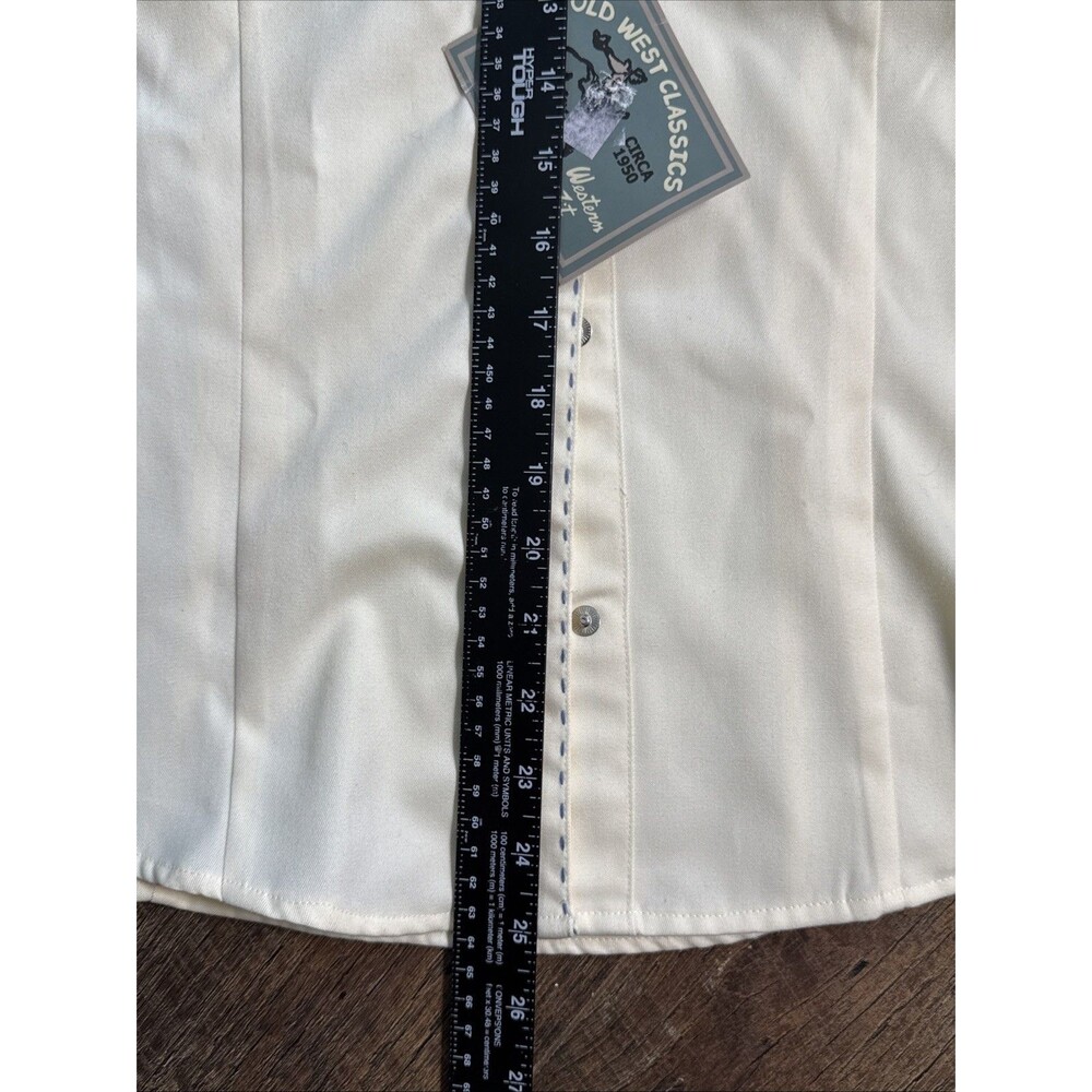 Vintage Roper Western Shirt Womens Medium White Flowers Rodeo Ranch Cowgirl 90s - Picture 7 of 9